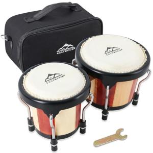 EastRock Bongo Drum 4” and 5” Bongos Drum Set for Adults Beginners Professionals Tunable Wood and Metal Drum Percussion Instruments with Tuning Wrench