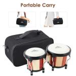 EastRock Bongo Drum 4” and 5” Bongos Drum Set for Adults Beginners Professionals Tunable Wood and Metal Drum Percussion Instruments with Tuning Wrench