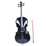 Vasitelan Full-Size Cello, Beginner Cello 4/4, Acoustic Cello Kit with Portable Bag, Bow, Bridge, Rosin, String Musical Instruments (Black)