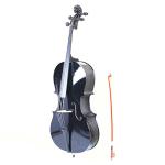 Vasitelan Full-Size Cello, Beginner Cello 4/4, Acoustic Cello Kit with Portable Bag, Bow, Bridge, Rosin, String Musical Instruments (Black)