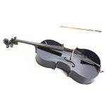 Vasitelan Full-Size Cello, Beginner Cello 4/4, Acoustic Cello Kit with Portable Bag, Bow, Bridge, Rosin, String Musical Instruments (Black)
