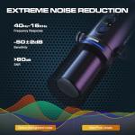 P PUPGSIS XLR/USB Podcast Microphone, Gaming Mic with Mute Button, Reverb Effects, Noise Cancellation, Boom Arm Stand, Headphones Jack, Dynamic Microphone for Streaming/Recording/Gaming/Vocal-Black