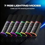 P PUPGSIS XLR/USB Podcast Microphone, Gaming Mic with Mute Button, Reverb Effects, Noise Cancellation, Boom Arm Stand, Headphones Jack, Dynamic Microphone for Streaming/Recording/Gaming/Vocal-Black