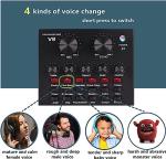 SKTEET Podcast Equipment Bundle, with BM800 Podcast Microphone and V8 Sound Card, Voice Changer - Audio Interface -Perfect for Recording, Singing, Streaming and Gaming (V8-Black)