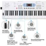 Hricane Keyboard Piano Lighted Keys for Beginner Adults Teens Kids, 61 Key Electronic Music Keyboard with Teaching Modes Powered by USB or Battery with LCD Display Microphone Headphone Jack