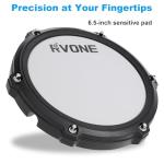 RVONE Electric Drum Set with Kick Hammer Pedal, Electronic Drum Kit for Kids Adult Beginner with 150 Sounds, 10" Cymbals, 4 Quiet Mesh Pads, all-in-one drum set with Throne, Headphones, Sticks