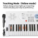 Hricane Keyboard Piano Lighted Keys for Beginner Adults Teens Kids, 61 Key Electronic Music Keyboard with Teaching Modes Powered by USB or Battery with LCD Display Microphone Headphone Jack