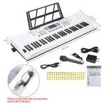 Hricane Keyboard Piano Lighted Keys for Beginner Adults Teens Kids, 61 Key Electronic Music Keyboard with Teaching Modes Powered by USB or Battery with LCD Display Microphone Headphone Jack