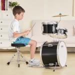 VEVOR Kids Drum Set, 14 in 3-Piece Beginner Drum Sets Junior Drums Set with Adjustable Throne, Two Pairs of Drumsticks, Cymbal, Pedal，Tom Snare Bass, Starter Drum Kit for Children, Black