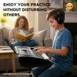 CAHAYA 61 Key Keyboard Piano – Electric Piano Set for Beginners with Stand & Stool, Microphone, Built-In Speakers, 128 Sounds & 128 Rhythms, Portable Electronic Keyboard