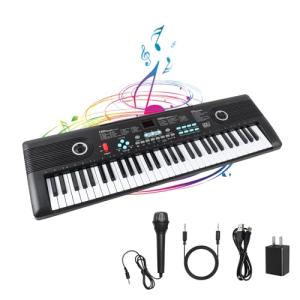 61 Keys Keyboard Piano, Electronic Digital Piano with Built-in Speaker Microphone, Portable Keyboard Gift Teaching for Beginners, Electric Piano for Kids, Birthday Gift for Children
