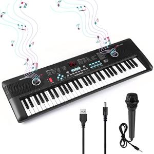 61 keys keyboard piano, Electronic Digital Piano with Built-In Speaker Microphone, Portable Keyboard Gift Teaching for Beginners, electric piano for kids