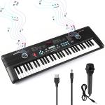 61 keys keyboard piano, Electronic Digital Piano with Built-In Speaker Microphone, Portable Keyboard Gift Teaching for Beginners, electric piano for kids