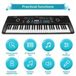 61 keys keyboard piano, Electronic Digital Piano with Built-In Speaker Microphone, Portable Keyboard Gift Teaching for Beginners, electric piano for kids