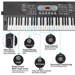 Hricane Keyboard Piano Lighted Keys for Beginner Adults Teens Kids, 61 Key Electronic Music Keyboard with Teaching Modes Powered by USB or Battery with LCD Display Microphone Headphone Jack