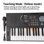 Hricane Keyboard Piano Lighted Keys for Beginner Adults Teens Kids, 61 Key Electronic Music Keyboard with Teaching Modes Powered by USB or Battery with LCD Display Microphone Headphone Jack