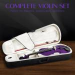 Ceciliec 16 Inch Acoustic Viola Set, Beginner Handmade Varnish Solid Wood Viola for Adults, Students, Musical Instrument Viola Set with Case, Bow, Rosin, Bridge and Strings,Purple