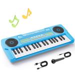 Upgraded 37 Keys Kids Piano Keyboard – Portable Toddler Music Toy Keyboard with Microphone Musical Instrument Birthday Gift for 3 4 5 6 Boys Girls, Blue