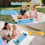 Upgraded 37 Keys Kids Piano Keyboard – Portable Toddler Music Toy Keyboard with Microphone Musical Instrument Birthday Gift for 3 4 5 6 Boys Girls, Blue