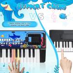 Upgraded 37 Keys Kids Piano Keyboard with Microphone Music Stand – Portable Musical Toys for Toddlers Ages 3 4 5 6 Boys Girls Birthday Gift - Black