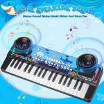 Upgraded 37 Keys Kids Piano Keyboard with Microphone Music Stand – Portable Musical Toys for Toddlers Ages 3 4 5 6 Boys Girls Birthday Gift - Black