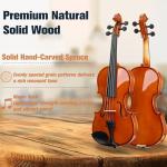 Mendini by Cecilio 14 Inch Solid Wood Viola Set for Beginners - Hand Carved Acoustic Viola Kit with Hard Case, Bow, Rosin, Bridge and Extra Strings