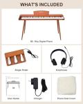 KEYIVOX SP88G Digital Piano Keyboard with Stand & Triple Pedal, 88 key Semi Weighted Electric Piano for Beginners and Adults, 800 Tones, 600 Rhythms, 80 Demo Songs with Headphones, USB-MIDI