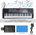 Funtaki 61 Key Electronic Keyboard Piano with Lighted Up Keys, Musical Mini Keyboard Piano with keyboard stand, Digital Portable Synthesizer Keyboards for Beginners Kids Adults (Black)