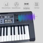 Funtaki 61 Key Electronic Keyboard Piano with Lighted Up Keys, Musical Mini Keyboard Piano with keyboard stand, Digital Portable Synthesizer Keyboards for Beginners Kids Adults (Black)