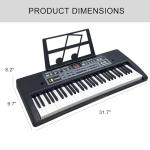 Funtaki 61 Key Electronic Keyboard Piano with Lighted Up Keys, Musical Mini Keyboard Piano with keyboard stand, Digital Portable Synthesizer Keyboards for Beginners Kids Adults (Black)