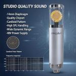 PROAR Studio Microphone, Professional Cardioid XLR Condenser Recording Mic Voice Over Kit with Desktop Stand for Music, Singing, Podcasting, and Vocal Streaming