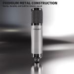 PROAR Studio Microphone, Professional Cardioid XLR Condenser Recording Mic Voice Over Kit with Desktop Stand for Music, Singing, Podcasting, and Vocal Streaming