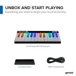 Gemini Sound PianoProdigy 24 Light-Up Key Learning Keyboard – Bluetooth MIDI Piano for Beginners, App-Guided Lessons for iOS/Android (Sound Plays Through Your Phone or Tablet, No Built-In Speaker)