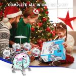 Kids Drum Set for Toddlers 1–3, Light-Up 5pcs Beginner Drum Set with Stool & Cymbal, Musical Drums Toy for Boys Girls Ages 2–5 Birthday Christmas New Year Valentines Day Gifts