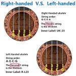 Ranch Left handed Concert Ukulele 23 inch Professional Wooden ukelele Instrument with Padded Ukele Gig Bag