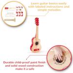 Hape Kid's Flame First Musical Guitar| 26 Inch Musical Instrument with Vibrant Sound and Tunable Nylon Strings, Red