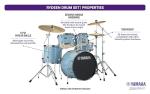 Yamaha Rydeen 5-Piece Drum Set With 20" Bass Drum, Floor Tom, 2 Toms With Ball Clamp And Wood Snare Drum, Gloss Pale Blue