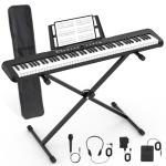 88 Key Piano Keyboard, Semi Weighted Electronic Digital Piano with Music Stand, Power Supply, Sustain Pedal, Bluetooth, Stand, MIDI, for Beginner Professional at Home, Stage