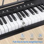 88 Key Piano Keyboard, Semi Weighted Electronic Digital Piano with Music Stand, Power Supply, Sustain Pedal, Bluetooth, Stand, MIDI, for Beginner Professional at Home, Stage