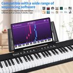 88 Key Piano Keyboard, Semi Weighted Electronic Digital Piano with Music Stand, Power Supply, Sustain Pedal, Bluetooth, Stand, MIDI, for Beginner Professional at Home, Stage