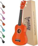 Trendy Soprano Saint Patrick's Day Ukulele for Beginners 21 Inch Hawaiian Wood Ukuleles for Adult Student Starter Four Strings Guitar (Orange)