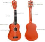 Trendy Soprano Saint Patrick's Day Ukulele for Beginners 21 Inch Hawaiian Wood Ukuleles for Adult Student Starter Four Strings Guitar (Orange)