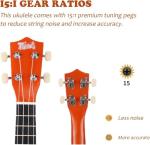 Trendy Soprano Saint Patrick's Day Ukulele for Beginners 21 Inch Hawaiian Wood Ukuleles for Adult Student Starter Four Strings Guitar (Orange)