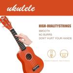 Trendy Soprano Saint Patrick's Day Ukulele for Beginners 21 Inch Hawaiian Wood Ukuleles for Adult Student Starter Four Strings Guitar (Orange)