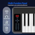 Rhymo Folding Piano Keyboard, 61 Keys Sensitive Electric Piano, Weighted Portable Electric Keyboards with Bluetooth MIDI, Digital Foldable Keyboard for Beginner (Black)