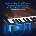 Rhymo Folding Piano Keyboard, 61 Keys Sensitive Electric Piano, Weighted Portable Electric Keyboards with Bluetooth MIDI, Digital Foldable Keyboard for Beginner (Black)