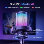 MAONO USB Gaming Microphone for PC, Noise Cancellation Condenser Mic with RGB Lights, Mute, Gain for Streaming, Recording, Podcast, Chat, Twitch, YouTube, Discord, Computer, PS5, PS4, GamerWave