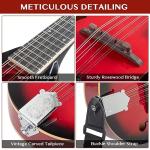 Ktaxon A-Style Mandolin Instrument Kit, 8 Strings Acoustic Mahogany Wood Mandolins Musical, Thickened Gig Bag, Shoulder Strap, Picks for Beginners (Red Sunburst)