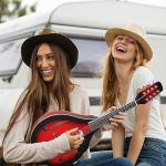 Ktaxon A-Style Mandolin Instrument Kit, 8 Strings Acoustic Mahogany Wood Mandolins Musical, Thickened Gig Bag, Shoulder Strap, Picks for Beginners (Red Sunburst)