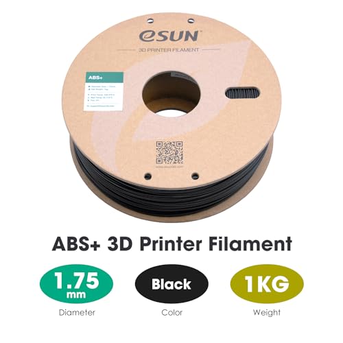 eSUN ABS+ 1.75mm 3D Printer Filament, 1kg Black